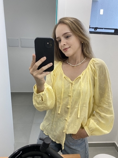 Blusa bata em algodão bordado - loja online