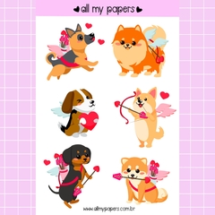 Adesivo Cachorrinhos Cupido - comprar online