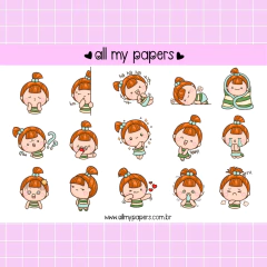 Adesivo Chibi Girl - Expressões - comprar online