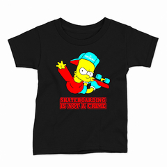 Remera Infantil Manga Corta SIMPSONS BART SKATEBOARDING 01 en internet