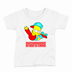 Remera Infantil Manga Corta SIMPSONS BART SKATEBOARDING 01 - Wildshirts