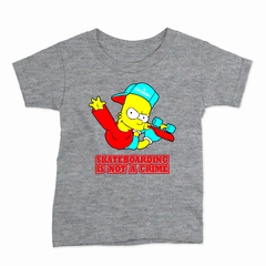 Remera Infantil Manga Corta SIMPSONS BART SKATEBOARDING 01