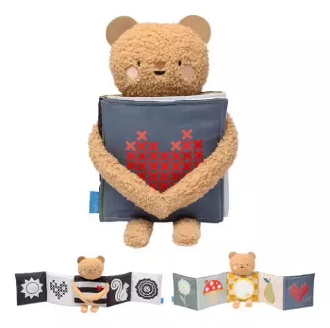 Libro Sensorial Bebé Doble Cara Con Osito Peluche