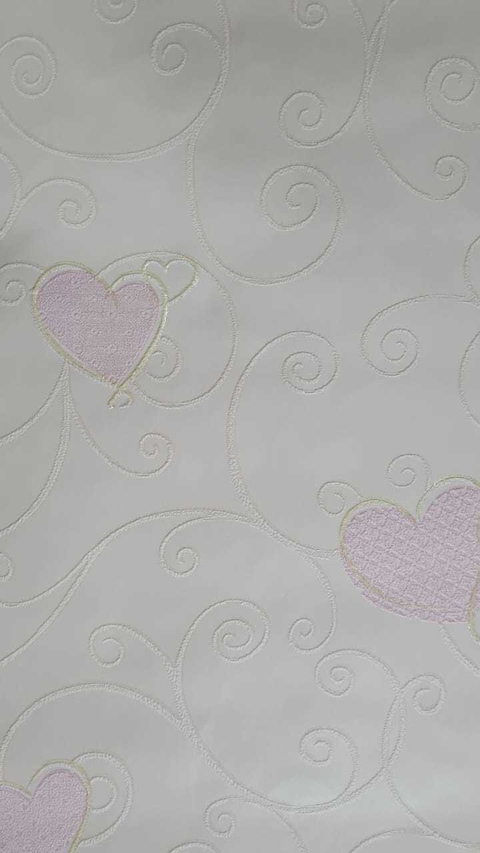 Papel de parede non woven arabescos e corações