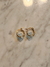 Aros Flor de Acero Dorado con Dije de Vidrio en internet