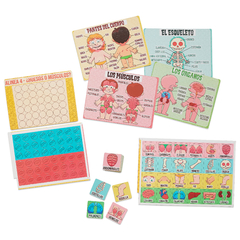 CUERPO HUMANO 3 EN 1: JUEGO DE MEMORIA, LOTERIA, ALINEA 4