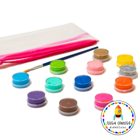 Cartuchera con Temperas y Pincel