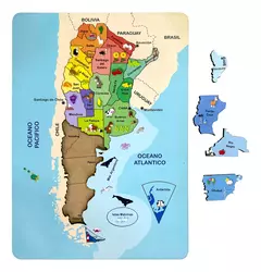 TABLERO DE ENCASTRE MAPA ARGENTINA Y PROVINCIAS - comprar online