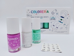 ESMALTES LAVABLES X3: VIOLETA, BLANCO Y VERDE AGUA en internet