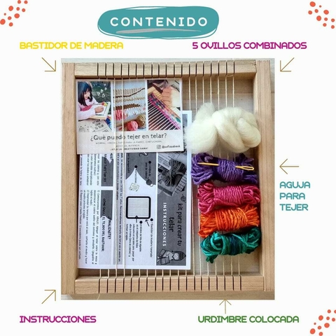 KIT TELAR ARTESANAL + ACCESORIOS