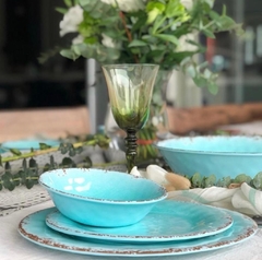 Imagen de Set de platos Melamina Linea Antique 12 piezas Aqua
