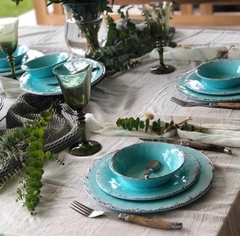 Set de platos Melamina Linea Antique 12 piezas Aqua - tienda online