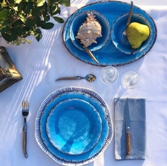 Fuente Antique Azul Melamina 35 cms - comprar online