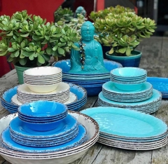Fuente Antique Azul Melamina 35 cms en internet