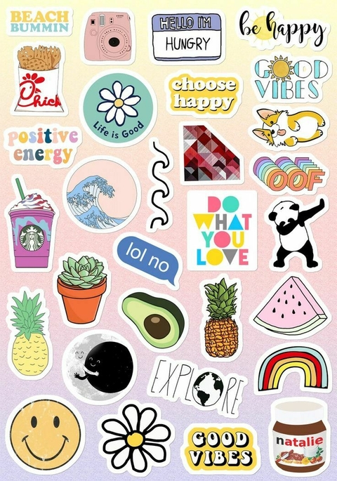 Stickers con diseños lamina chica