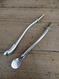 Bombilla de alpaca bañada en plata