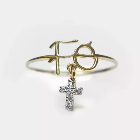 ANEL MANUSCRITO FÉ C/CRUZ