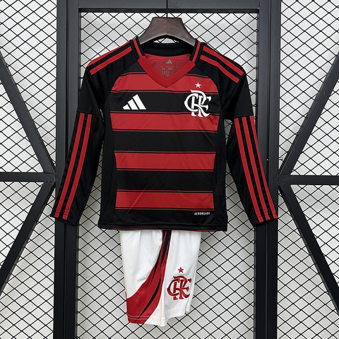 Conjunto Flamengo Rubro Negra Manga Longa infantil 25/26 - comprar online