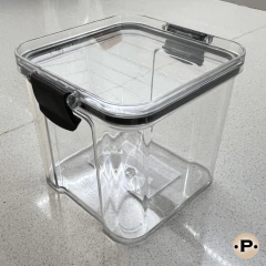 Frasco acrílico negro 700ml hermético - Prego Hogar