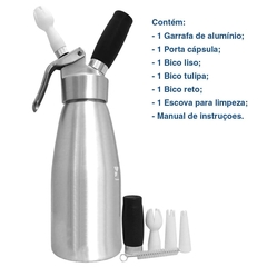 Garrafa para Chantilly Sifão Flavors Pro Alumínio 500ml na internet