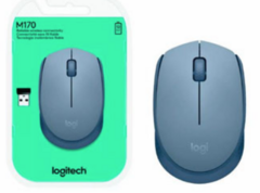 MOUSE LOGITECH M170 INCLUYE PILA AA INALAMBRICO AZUL CON GRIS