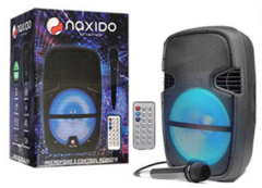 PARLANTE NAXIDO 8PLUS MICROFONO CONTROL REMOTO MICROSD Y USB AUXILIAR BLUETOOTH 5.0 RMS 20W 2200MAH 8 PULGADAS
