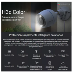 CAMARA IP EZVIZ H3C 1080P EXTERIOR COLOR24HS AUDIO DETECCIÓN PERSONAS H265 - comprar online