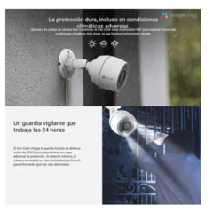 CAMARA IP EZVIZ H3C 1080P EXTERIOR COLOR24HS AUDIO DETECCIÓN PERSONAS H265 - Meganet Necochea
