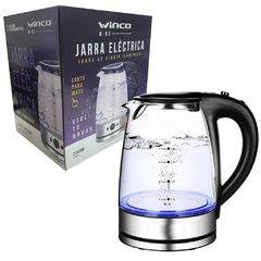 Pava Jarra Electrica Corte Mate Cafe Te Vidrio Luz Winco W83