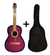 Guitarra Criolla Clásica De Estudio Mediana 3/4 Rosa + Funda