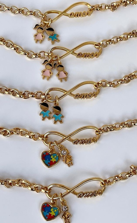 Pulseira Amor infinito Filhos - Leia a Descrição