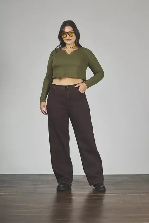 JEAN WIDE LEG Choco