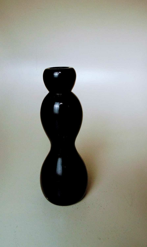 2022 VASO DECORATIVO EM CERÂMICA NA COR PRETA
