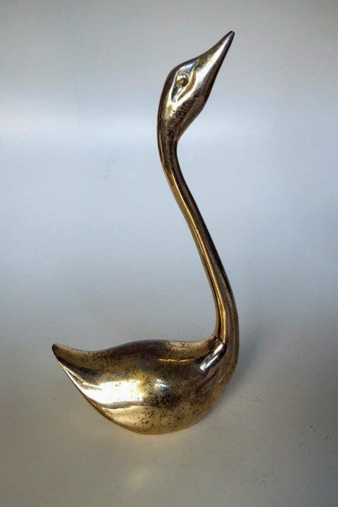 1757 ESTÁTUA DE CISNE DE PESCOÇO LONGO VINTAGE