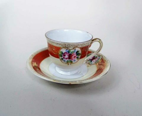 1960 XÍCARA E PIRES JAPONESA PARA CHÁ