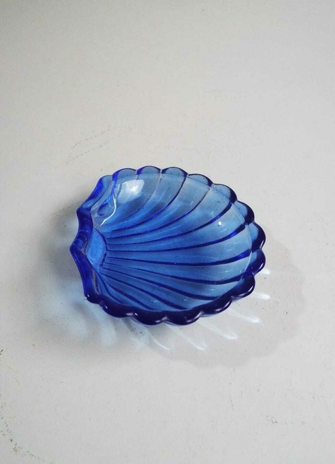 1913 CINZEIRO DE CRISTAL FORMATO CONCHA AZUL