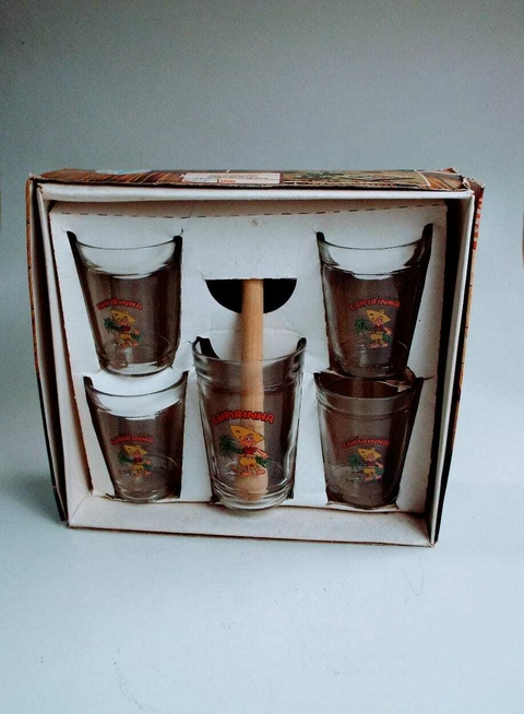 1915 CONJUNTO DE VIDRO PARA CAIPIRINHA