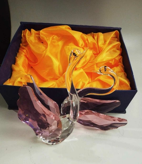 1916 CAIXA COM DOIS CISNES DE CRISTAL