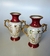 1873 ÂNFORA EM PORCELANA COM DESENHOS EM DORADO E ROSA