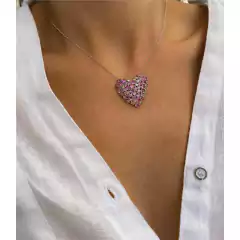 COLAR CORAÇÃO ABAULADO RÓDIO BRANCO - comprar online