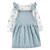 Conjunto Jardineira Saída Maternidade Carters Tricot poá azul