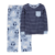 Conjunto Azul camiseta ML listras e calça estampa game Carters menino - 3O028010
