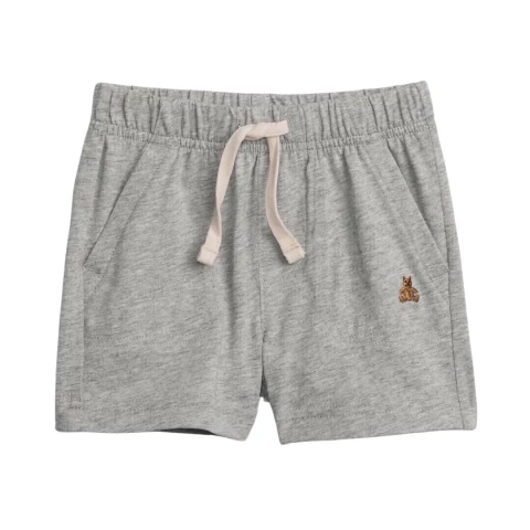 Shorts malha mescla bordado urso GAP menino