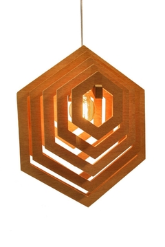 Colgante hexágono Enchapado cedro 1 luz - comprar online