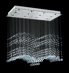 COLGANTE CRISTAL PLAFON LED ALAS BASE DE 40 X 80 CM.