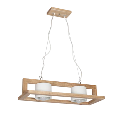 Colgante techo 2 luces AR111 madera paraíso con tacho en metal negro o blanco nórdico moderno idustrial CARILUX