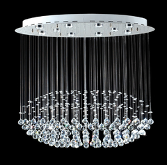 COLGANTE CRISTAL BENYI LARGO BASE OVALADA DE LED 40X90 CM.