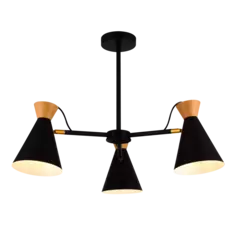 Lámpara aplique colgante araña LÍNEA FUSIÓN 3 luces E27 madera y metal CARILUX - comprar online