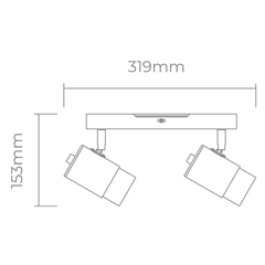 Aplique pared o techo EITU 2 luces GU10 bronce CANDIL