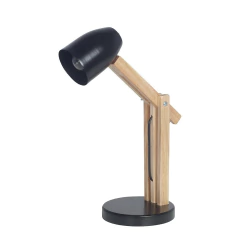 Lámpara de escritorio velador E27 plegable en madera con cabezal de metal pastel nórdico retro CARILUX - comprar online